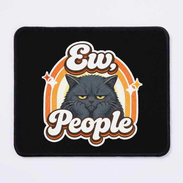 Item preview, Ew People Black Cat Funny Introvert Cat Meme designed and sold by Salwastore.