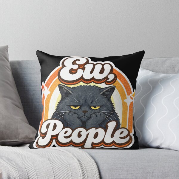 Item preview, Ew People Black Cat Funny Introvert Cat Meme designed and sold by Salwastore.