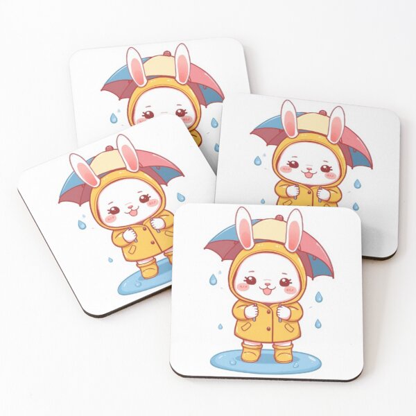 Item preview, Kawaii Rain Bunny Sticker | Cute Chibi Rabbit Gift designed and sold by Stylestickers55.