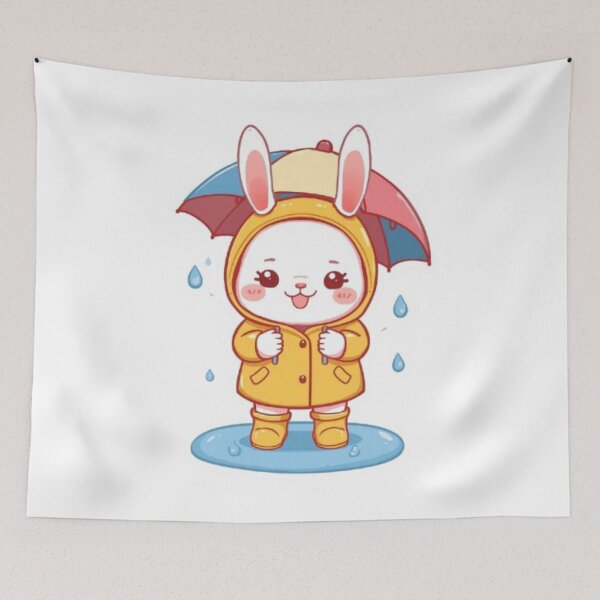 Item preview, Kawaii Rain Bunny Sticker | Cute Chibi Rabbit Gift designed and sold by Stylestickers55.