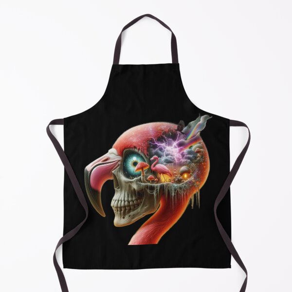 Item preview, Psychedelic Oasis – Flamingo Skull Mushroom Mindscape designed and sold by LujziWorld.