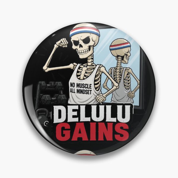 Item preview, Delulu Gains Funny Skeleton Gym Flex Dark Comedy Design designed and sold by Ecocrushstudio.