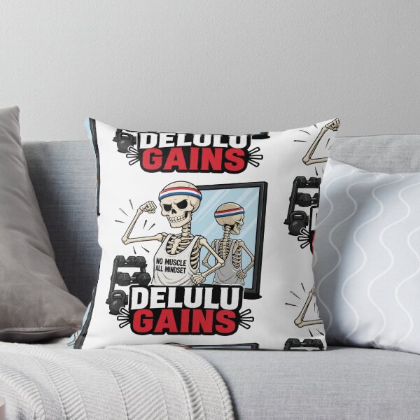 Item preview, Delulu Gains Funny Skeleton Gym Flex Dark Comedy Design designed and sold by Ecocrushstudio.