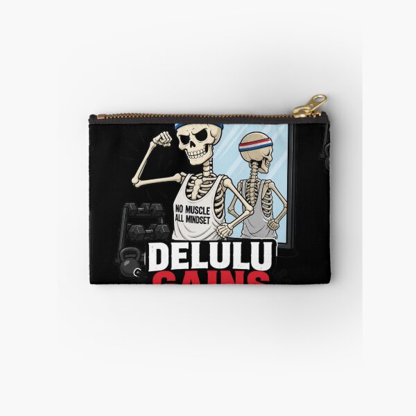 Item preview, Delulu Gains Funny Skeleton Gym Flex Dark Comedy Design designed and sold by Ecocrushstudio.