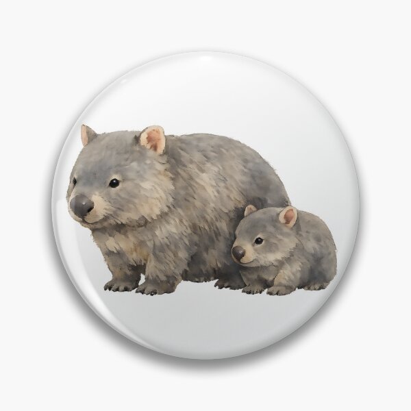 Artikelvorschau, Wombat and Joey — Watercolour Illustration entworfen und verkauft von Jaruart.