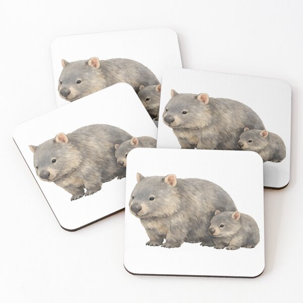 Item preview, Wombat and Joey — Watercolour Illustration designed and sold by Jaruart.