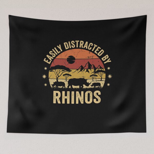 Item preview, Easily Distracted By Rhinos Wildlife Lover Safari Enthusiast designed and sold by RetroMini2026.