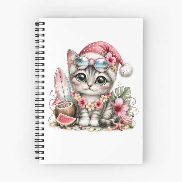 Item preview,  Christmas in July , Cat with Tropical Cocktail | Cute Festive Summer Kitty designed and sold by GGAUL.