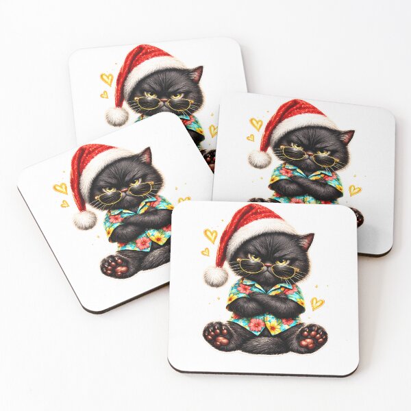 Item preview,  Christmas in July , Cat with Tropical Cocktail | Cute Festive Summer Kitty designed and sold by GGAUL.