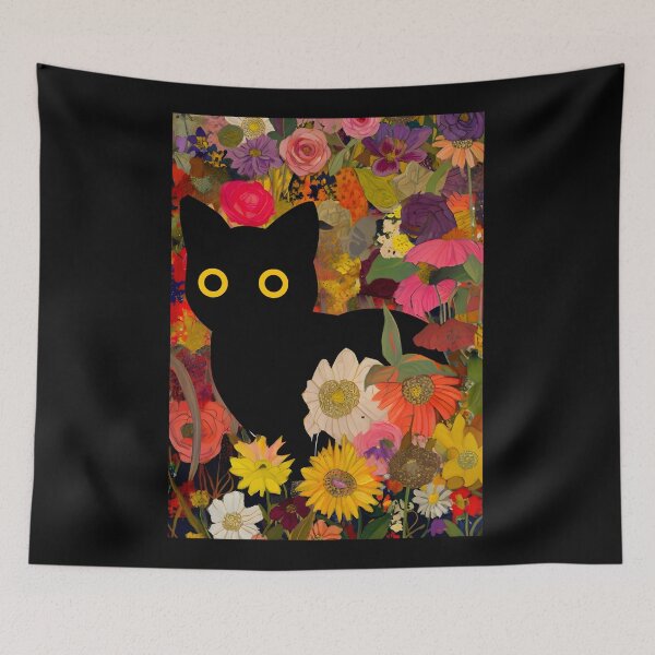 Item preview, Klimt Style Garden Cat | Black Cat Klimt designed and sold by PurrfectHome.