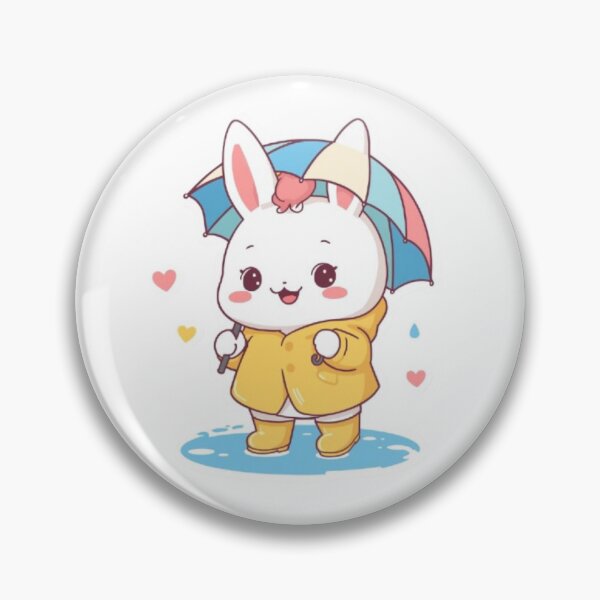 Item preview, Cute Bunny in Rain | Kawaii Rabbit Sticker designed and sold by Stylestickers55.