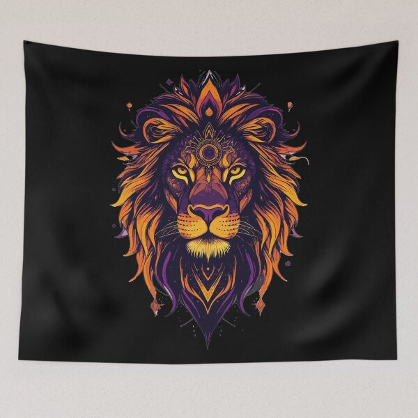 Item preview, Mystic Lion | Sacred Geometry Fantasy Lion Illustration designed and sold by AvalonMoss.