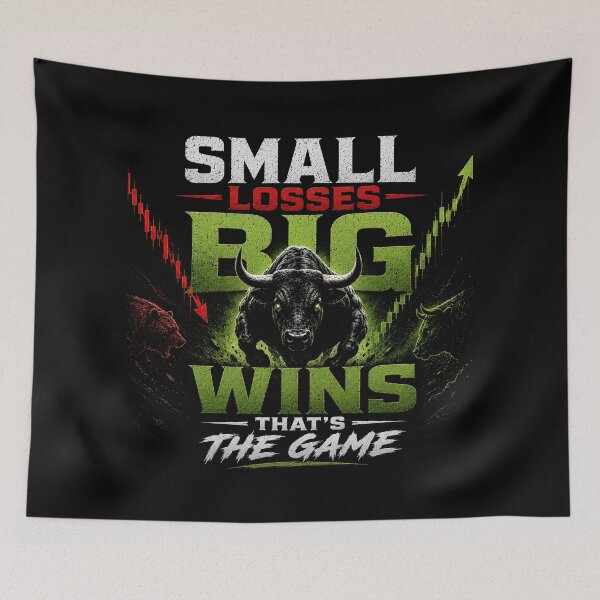 Item preview, Small Losses Big Wins Trading Bull designed and sold by PipForgeStudio .