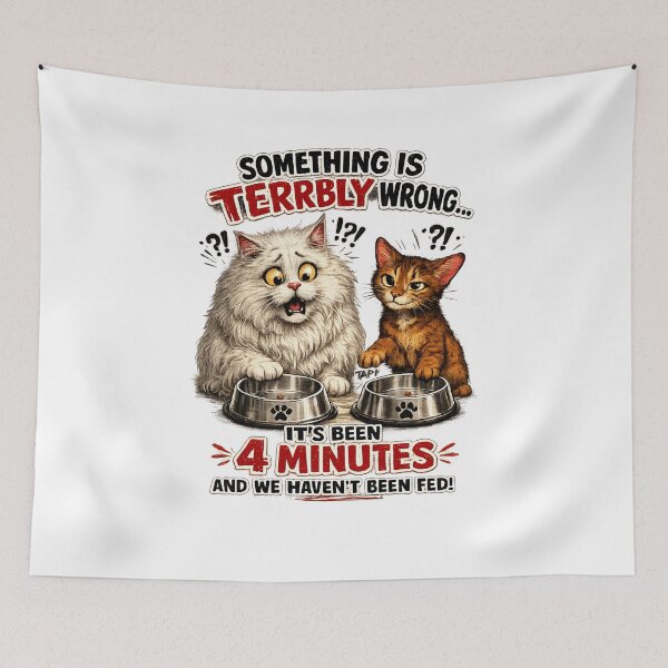 Item preview, Hungry Cats Funny Illustration designed and sold by Pat-A-Cat.