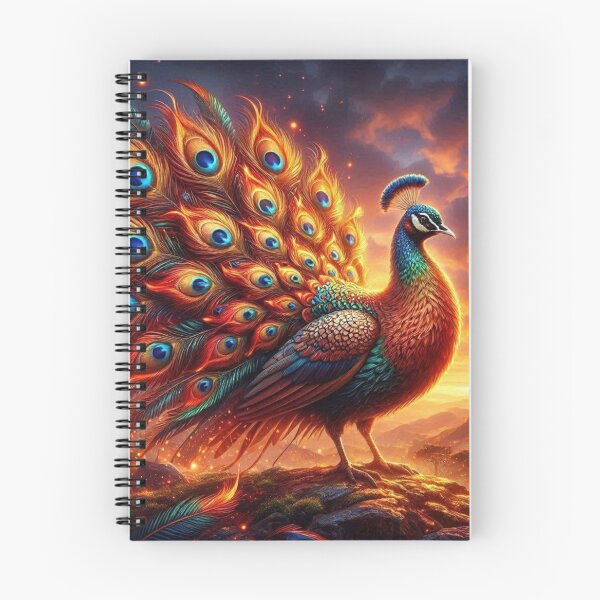 Item preview, Majestic Peacock at Sunset – Vibrant Fantasy Art designed and sold by Dogandesighn.
