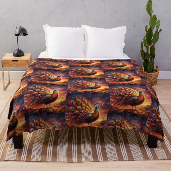 Item preview, Majestic Peacock at Sunset – Vibrant Fantasy Art designed and sold by Dogandesighn.