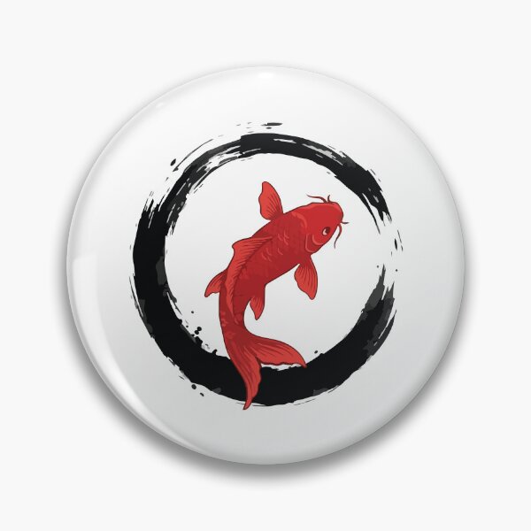 Item preview, Minimalist Red Koi Fish Ink Enso Brushstroke designed and sold by ArcApparel2020.