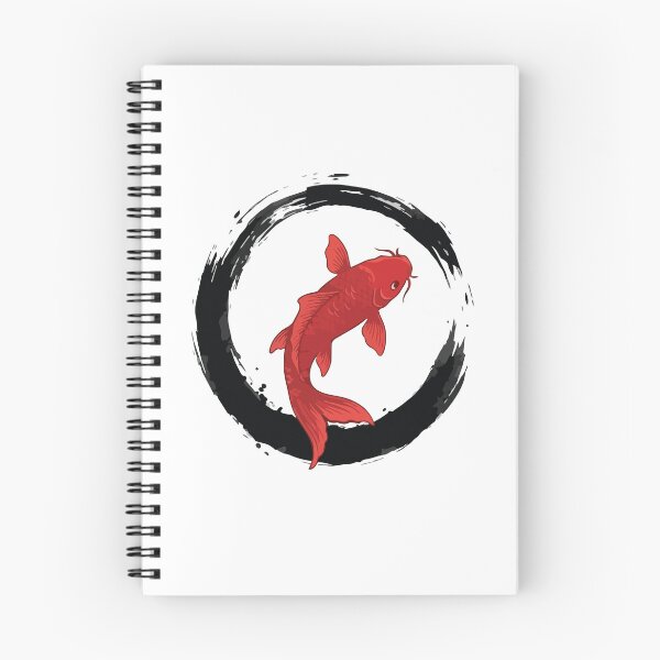 Item preview, Minimalist Red Koi Fish Ink Enso Brushstroke designed and sold by ArcApparel2020.
