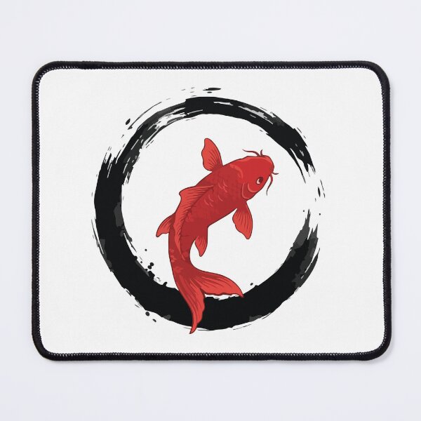 Item preview, Minimalist Red Koi Fish Ink Enso Brushstroke designed and sold by Arc2020.