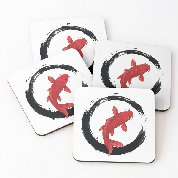 Item preview, Minimalist Red Koi Fish Ink Enso Brushstroke designed and sold by Arc2020.
