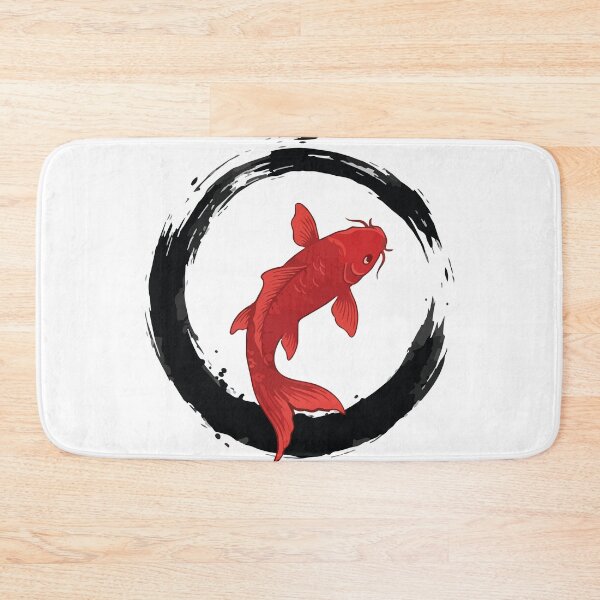 Item preview, Minimalist Red Koi Fish Ink Enso Brushstroke designed and sold by Arc2020.