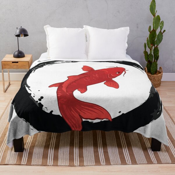 Item preview, Minimalist Red Koi Fish Ink Enso Brushstroke designed and sold by ArcApparel2020.