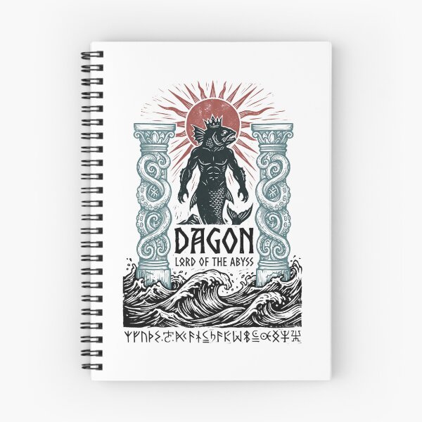 Item preview, Dagon Lord of the Abyss Vintage Mythos Pillar Engraving designed and sold by Fenay Designs.