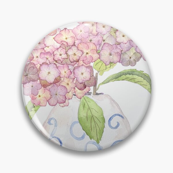 Item preview, pink hydrangeas in pot  designed and sold by ColorandColor.