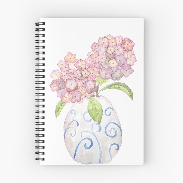 Item preview, pink hydrangeas in pot  designed and sold by ColorandColor.