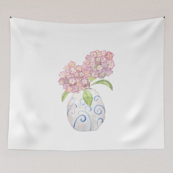 Item preview, pink hydrangeas in pot designed and sold by ColorandColor.