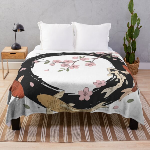 Item preview, Cherry Blossom Sakura Koi Fish Enso Circle designed and sold by ArcApparel2020.