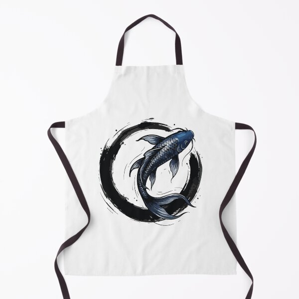 Item preview, Midnight Blue Koi Fish Minimalist Enso Moon designed and sold by ArcApparel2020.
