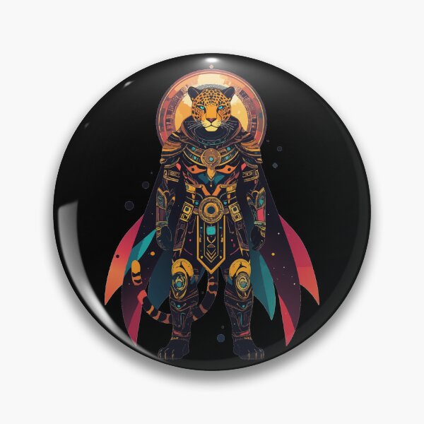 Item preview, Cosmic Leopard Warrior | Sci-Fi Fantasy Big Cat | Cyberpunk Animal Art designed and sold by AvalonMoss.
