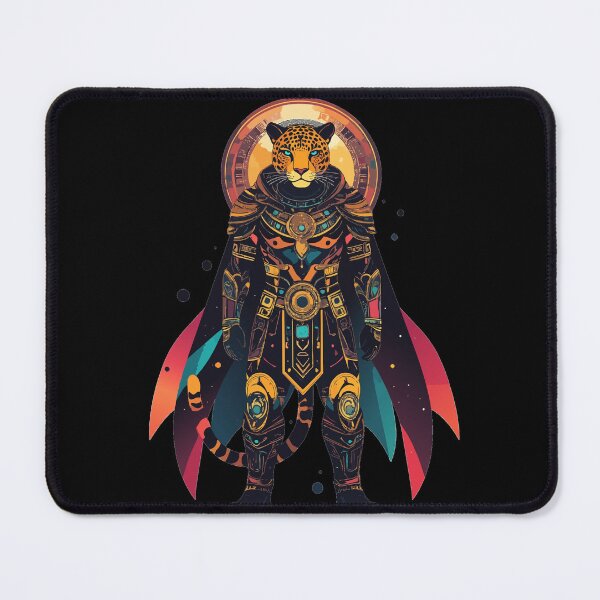 Item preview, Cosmic Leopard Warrior | Sci-Fi Fantasy Big Cat | Cyberpunk Animal Art designed and sold by AvalonMoss.
