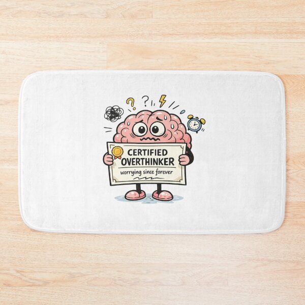 Item preview, Certified Overthinker – Worrying Since Forever | Chaotic Cartoon Brain Sticker designed and sold by Timeless Junction.