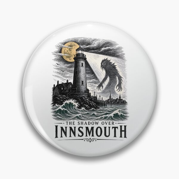 Item preview, The Shadow Over Innsmouth Vintage Lighthouse Monster Engraving designed and sold by Fenay Designs.