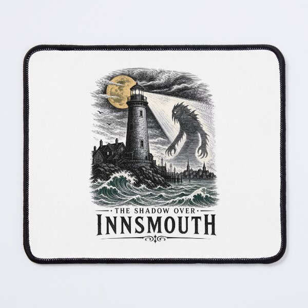 Item preview, The Shadow Over Innsmouth Vintage Lighthouse Monster Engraving designed and sold by Fenay Designs.