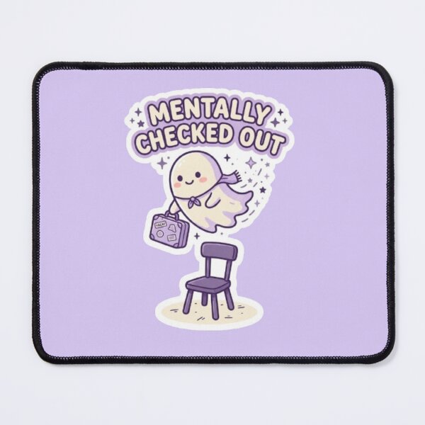 Item preview, Mentally Checked Out Cute Ghost Funny Sticker | Kawaii Introvert Humor Cartoon Design designed and sold by CreativeNest Prints.
