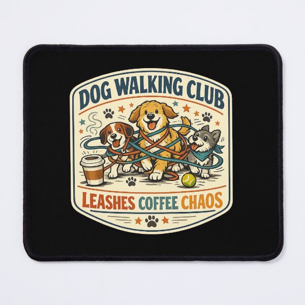 Item preview, Dog Walking Club Leashes Coffee Chaos designed and sold by Concrete Coffee Studio.