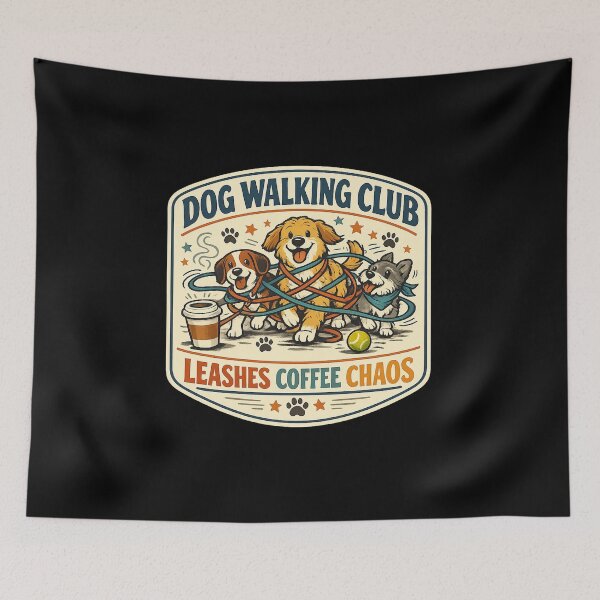 Item preview, Dog Walking Club Leashes Coffee Chaos designed and sold by Concrete Coffee Studio.