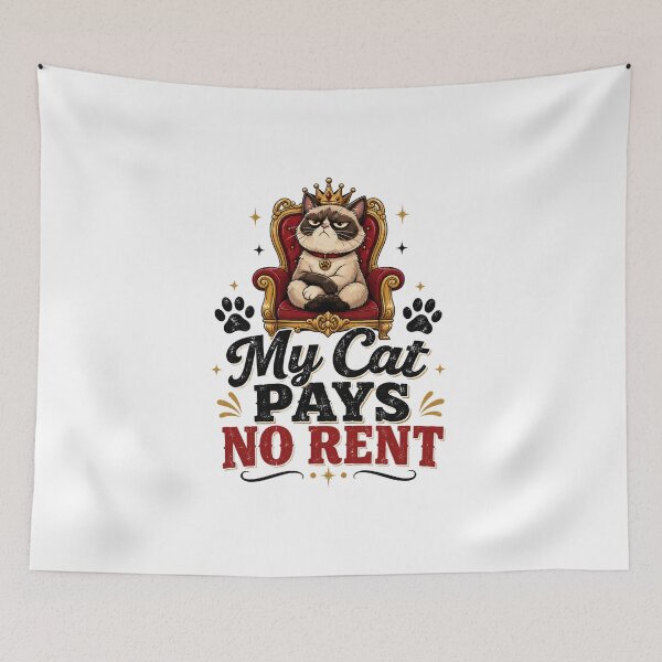 Item preview, My Cat Pays No Rent - Funny Cat Lover Gift designed and sold by MKarts96.