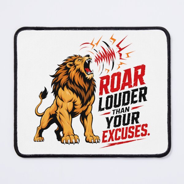 Item preview, Roar Louder Than Your Excuses Fitness Lion designed and sold by Nuvoro Gifts.
