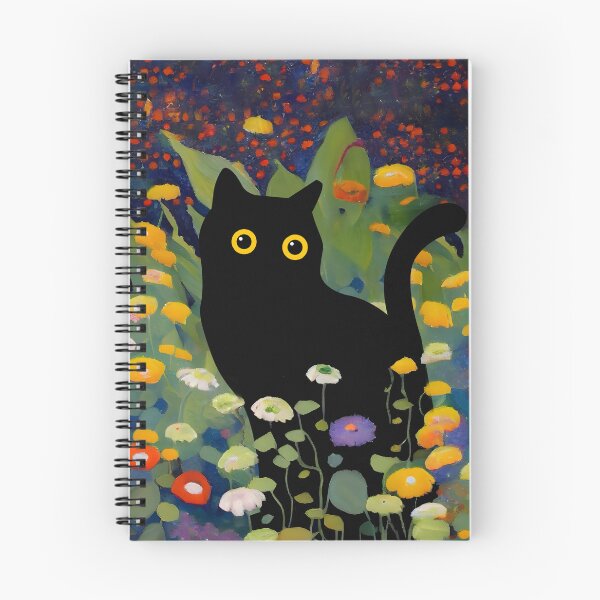 Item preview, Black Cat in Klimt-Inspired Floral Garden designed and sold by PurrfectHome.
