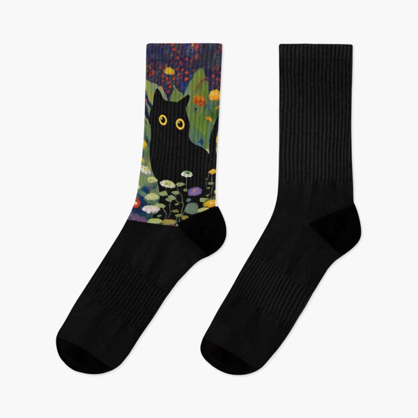 Item preview, Black Cat in Klimt-Inspired Floral Garden designed and sold by PurrfectHome.