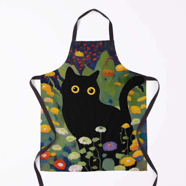 Item preview, Black Cat in Klimt-Inspired Floral Garden designed and sold by PurrfectHome.