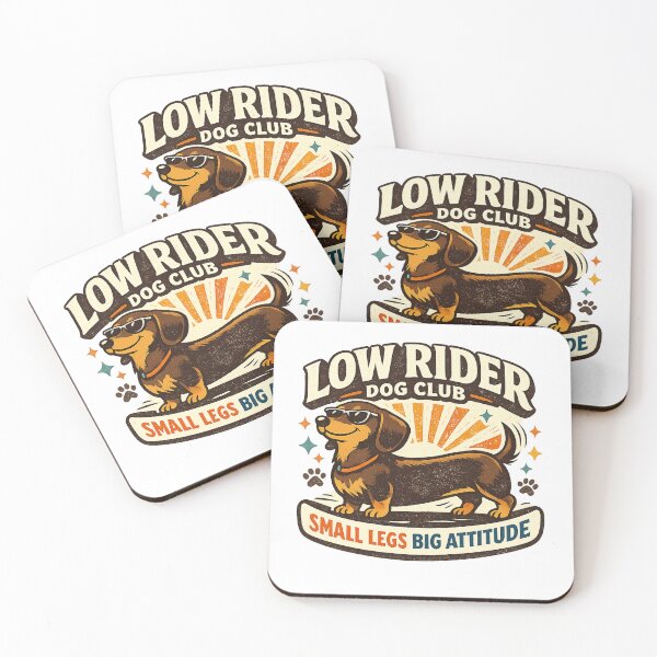 Item preview, Low Rider Dog Club Small Legs Big Attitude Dachshund designed and sold by Concrete Coffee Studio.