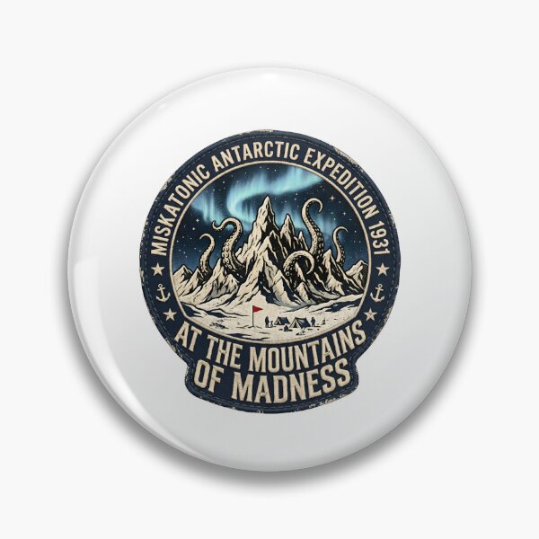 Item preview, At The Mountains of Madness Miskatonic Antarctic Expedition Badge designed and sold by Fenay Designs.