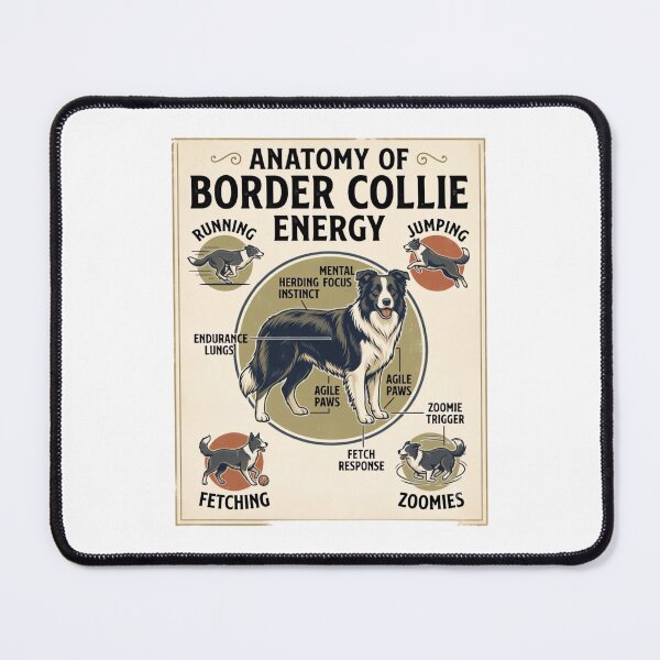 Item preview, Anatomy of Border Collie Energy Vintage Retro Dog Lover Design designed and sold by urbinet.