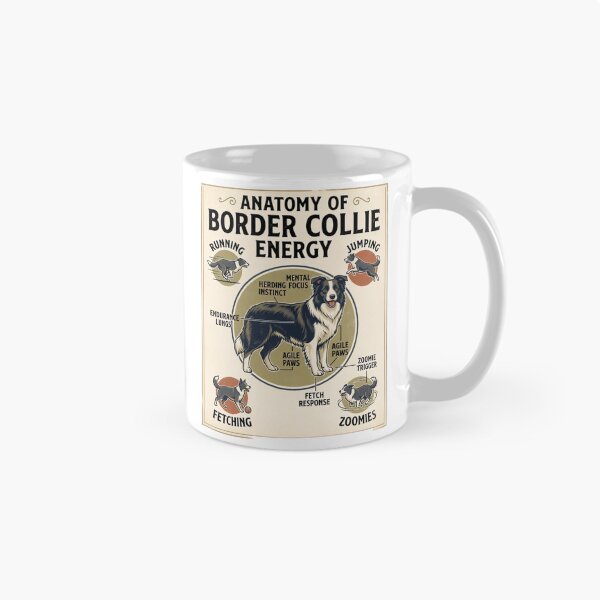 Item preview, Anatomy of Border Collie Energy Vintage Retro Dog Lover Design designed and sold by urbinet.
