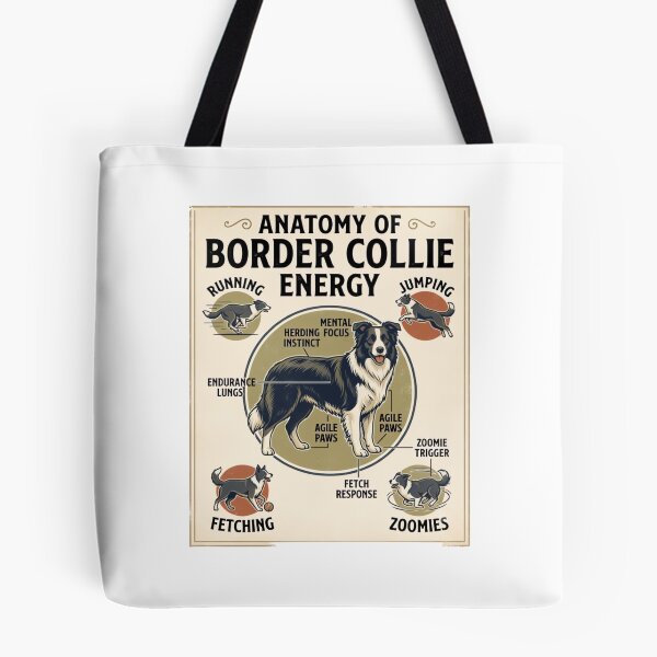 Item preview, Anatomy of Border Collie Energy Vintage Retro Dog Lover Design designed and sold by urbinet.